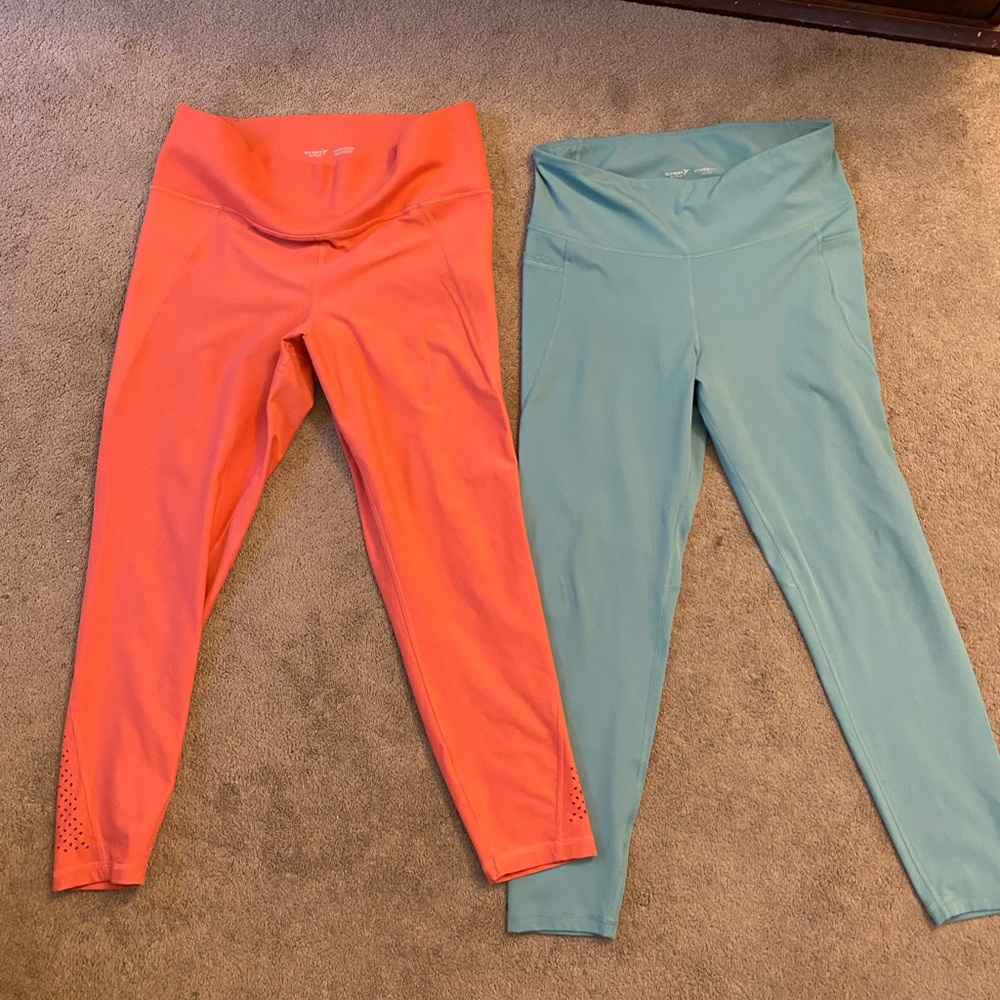 2 pair old navy go dry active leggings XL